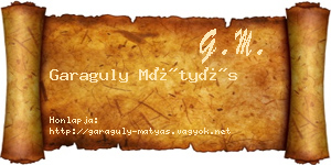Garaguly Mátyás névjegykártya